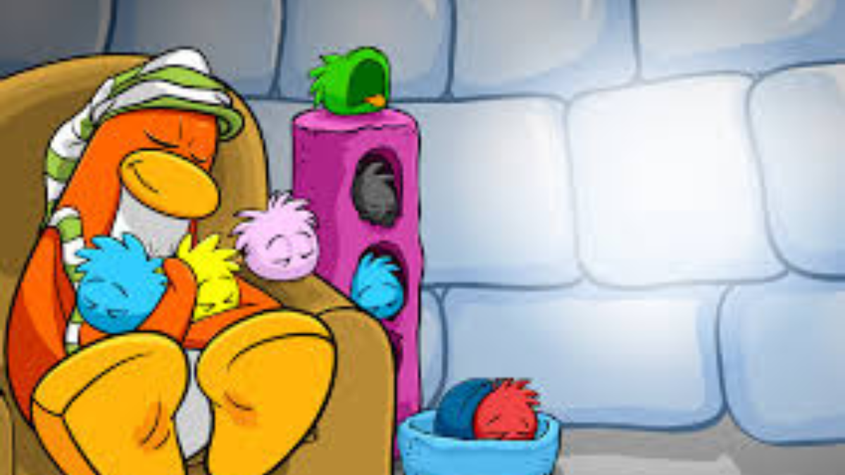 club penguin how to make puffles sleep in bed